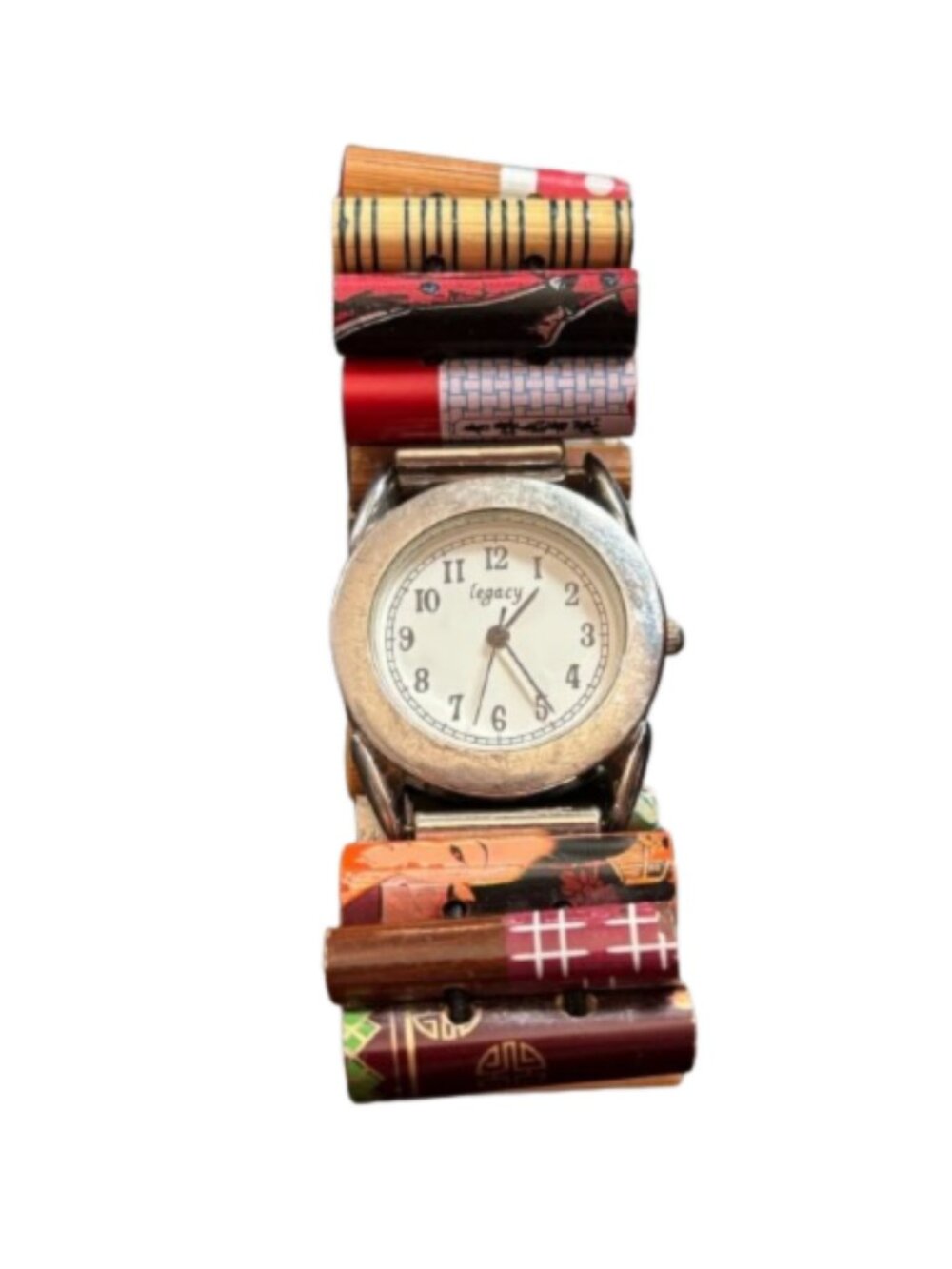 Legacy Watch with Multicolored Paper Bead Strap